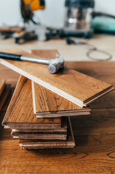 hammer and floorboards